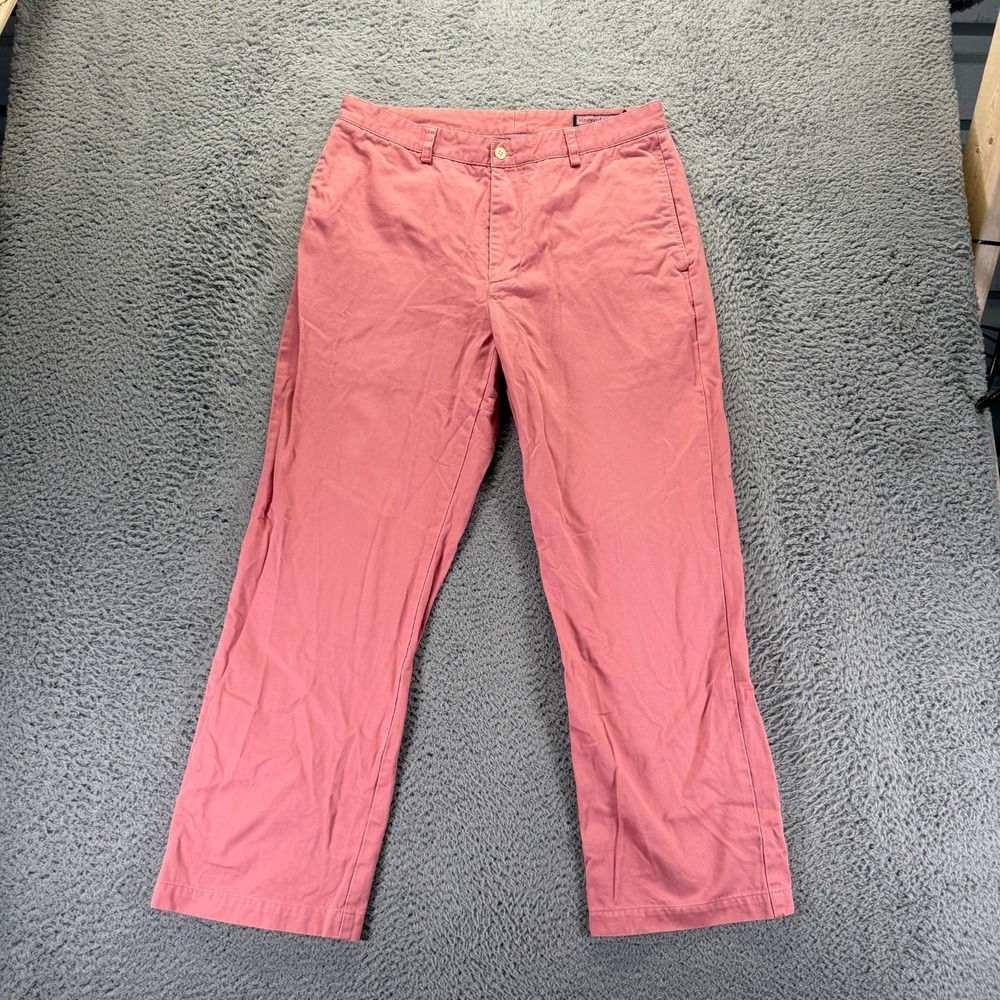 Vineyard Vines Pant Mens 34x28 Pink Cotton Chino Straight‎ Leg Preppy Career